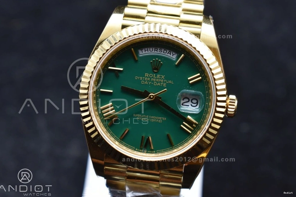 Edition Best Date 40 Weight) VR3255 President (Gain 228238 on 1:1 Green Day ARF Dial YG Roman Bracelet 1201